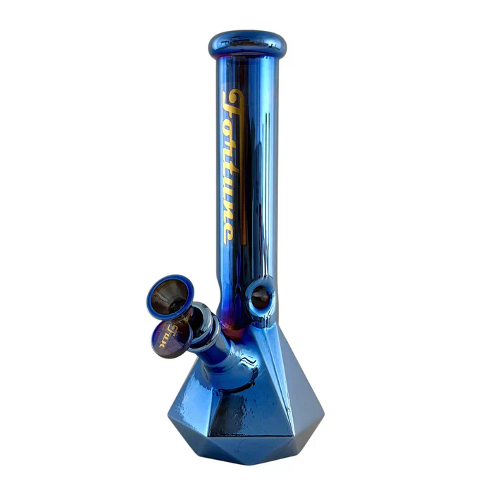 10" Geometric Hexagon Electroplated Glass Bong - Image 2