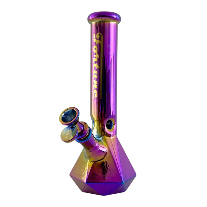 10" Geometric Hexagon Electroplated Glass Bong - Image 3