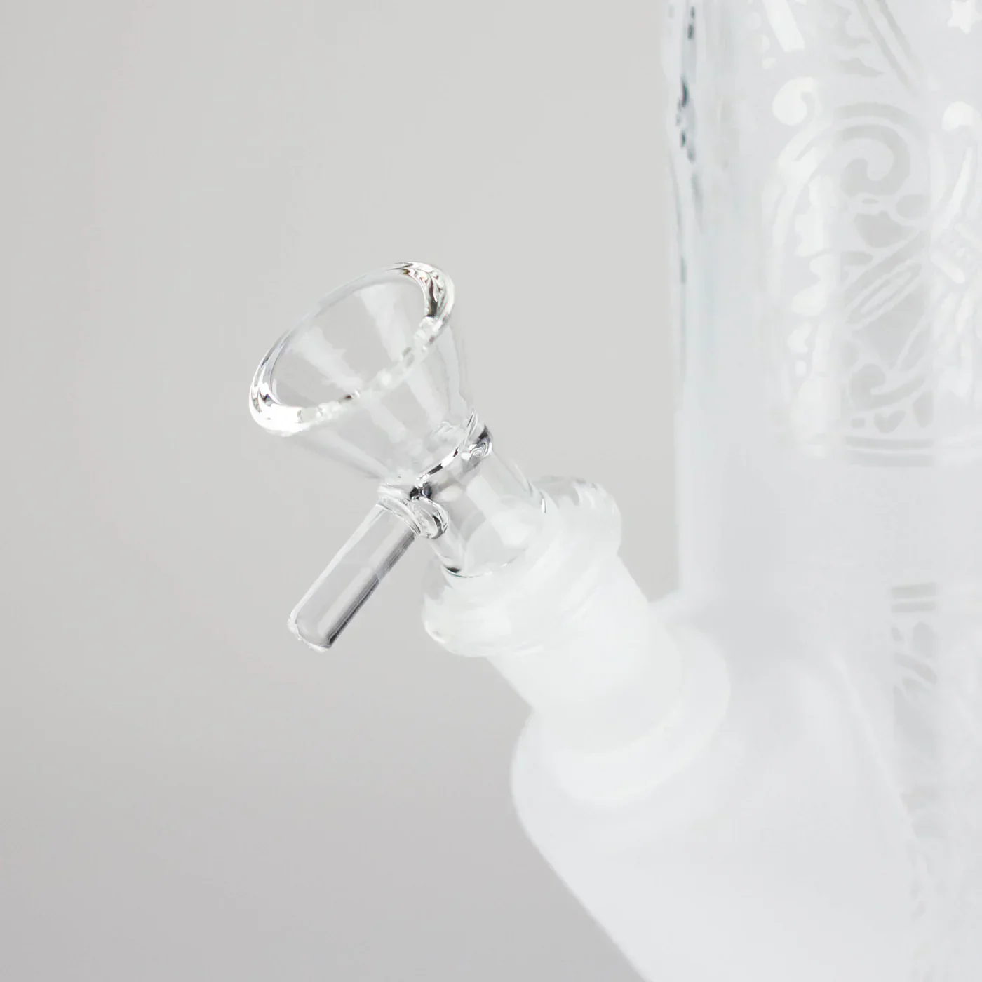 11″ Straight Tube Classic Frosted Glass Bong - Pattern 3 - Image 4