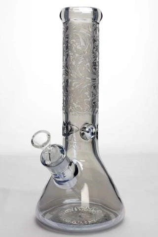 12" Sandblasted 7mm Metallic Glass Bong - Image 3
