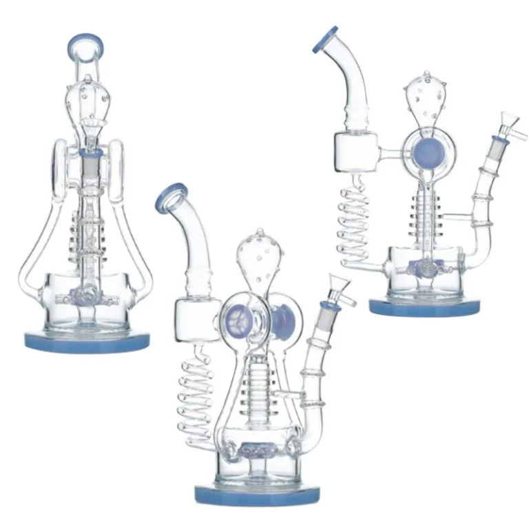 13″ Double Hopper Recycler Glass Bong - Image 3