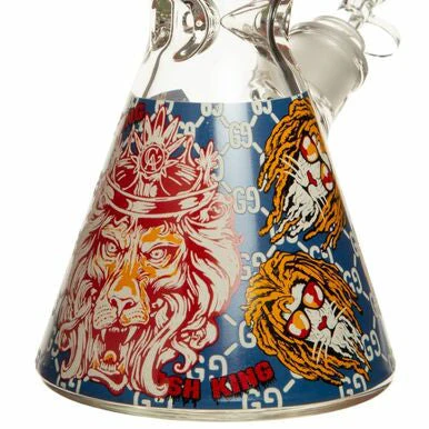 14" 7mm Rasta Leo Glass Bong - Image 2