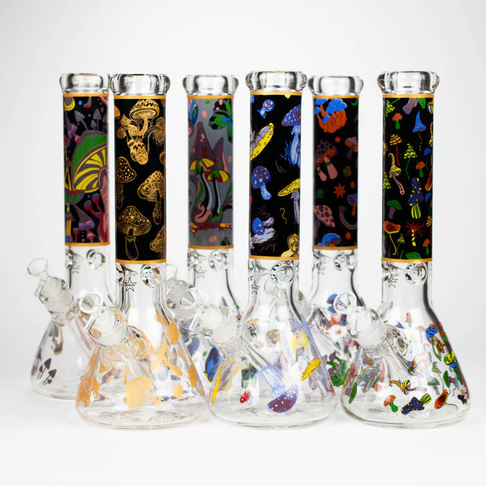 14" Glow In The Dark Mushroom Beaker Bong