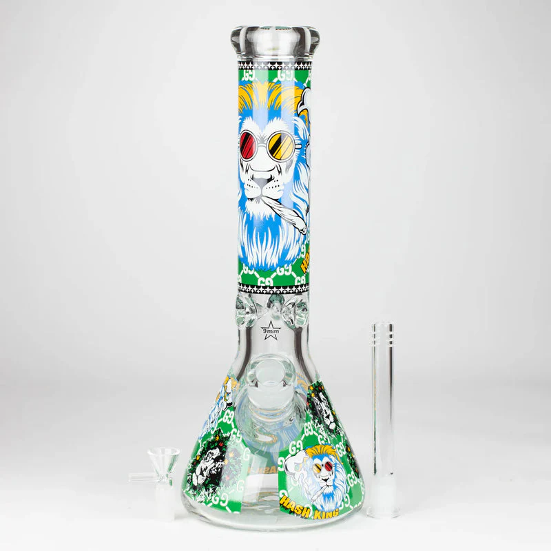 14" Hash King Glow In The Dark 9mm Glass Bong - Image 4