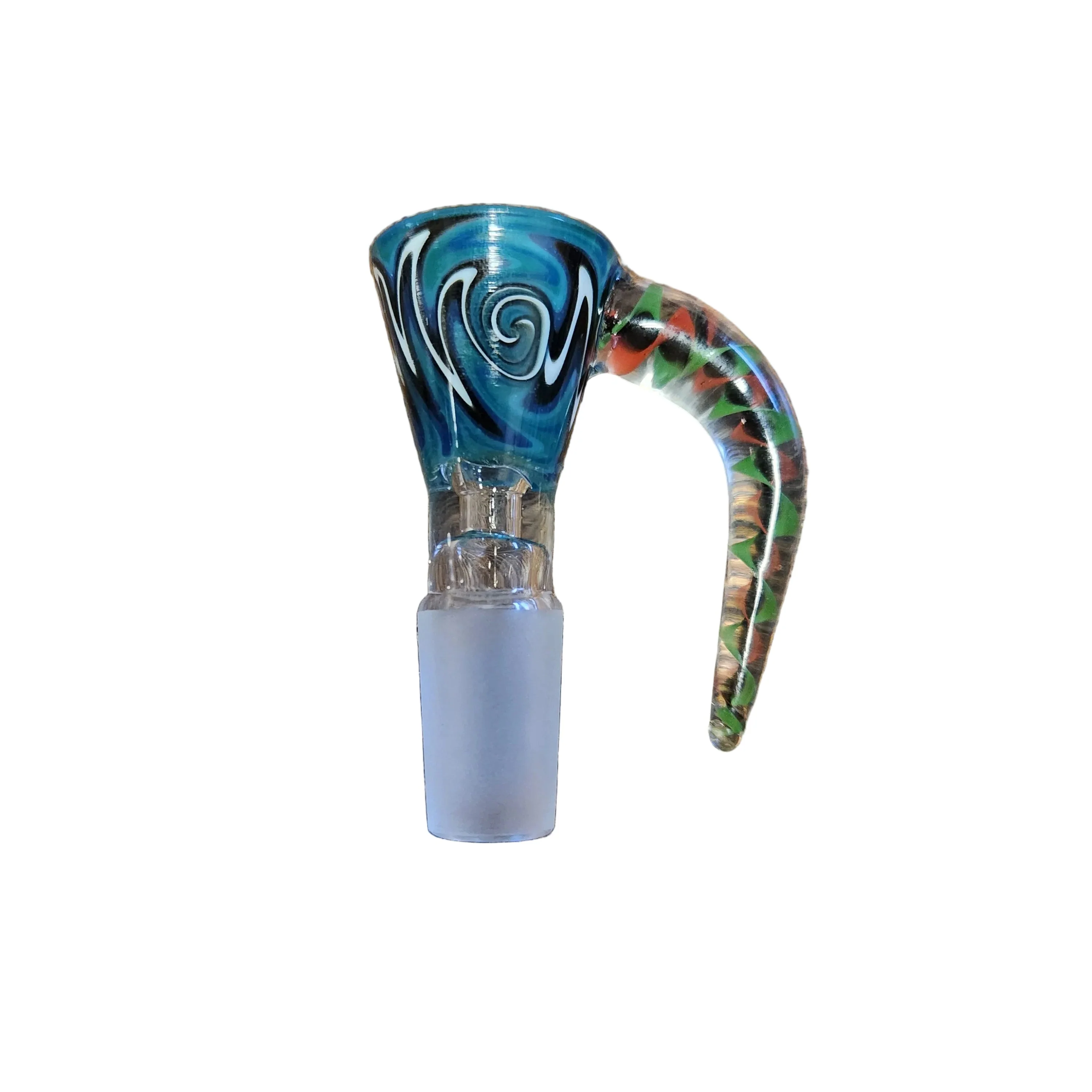 14mm Glass Horned Swirl Bowl