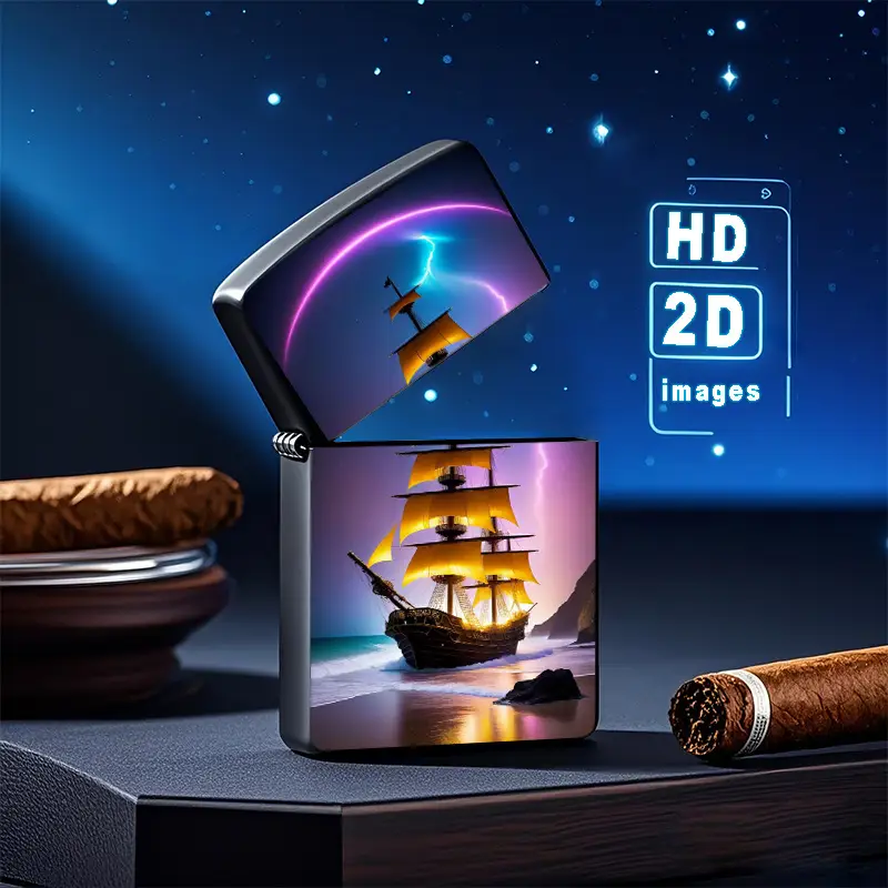 2D Glowing Sails Ship Lighter Shell