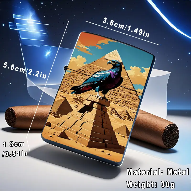2D Egyptian Bird Pyramid Landscape Lighter Shell - Image 3