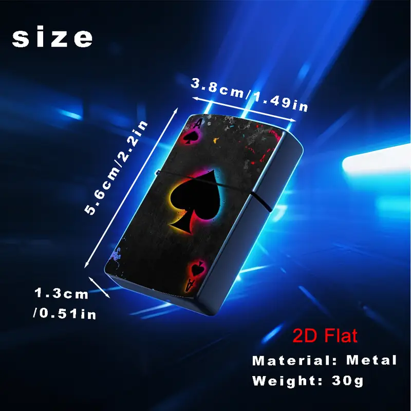 Neon Ace of Spades Metal Lighter - Image 3