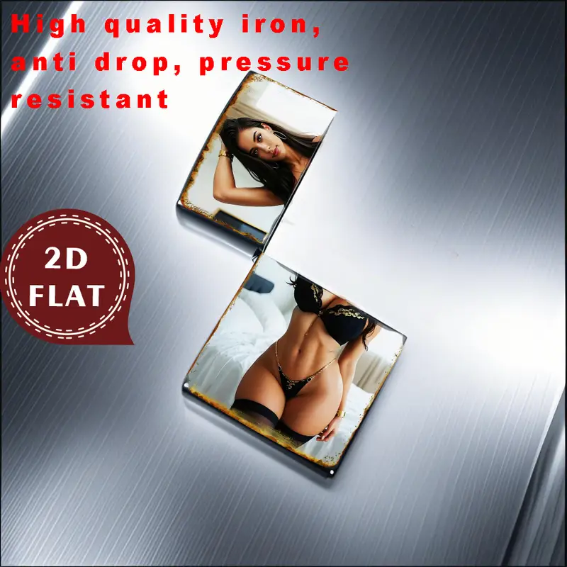 Retro Bikini Figure Beach Aluminum Lighter Shell - Image 2