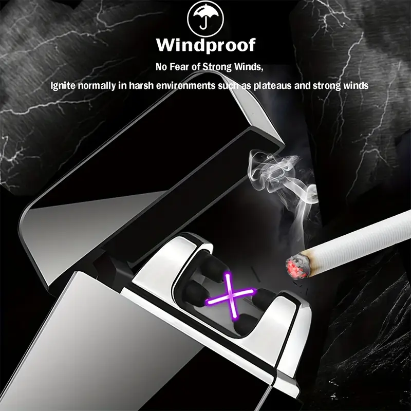 Windproof USB Rechargeable Flameless Smart Lighter - Image 2