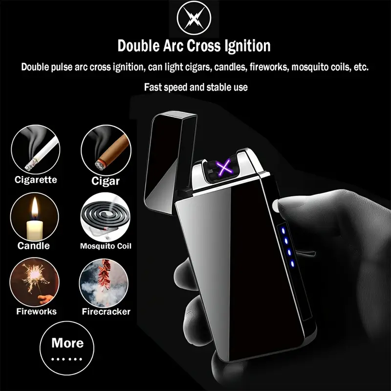 Windproof USB Rechargeable Flameless Smart Lighter - Image 3