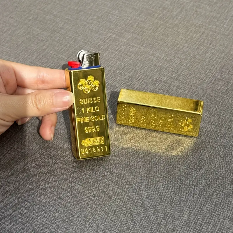 Swiss Golden Bar Design Lighter Case - Image 3