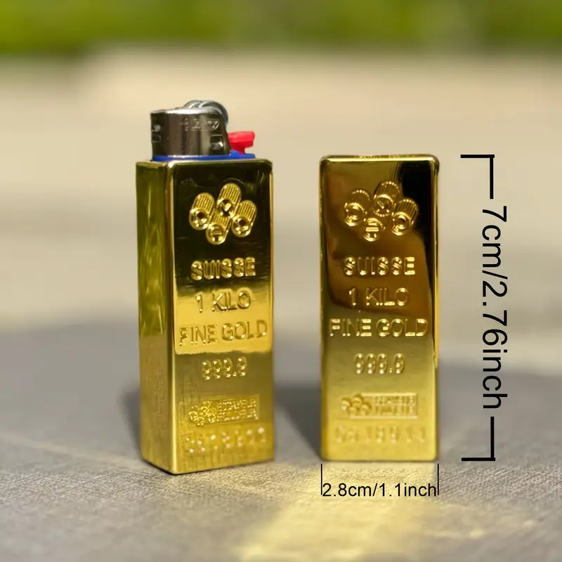 Swiss Golden Bar Design Lighter Case - Image 4