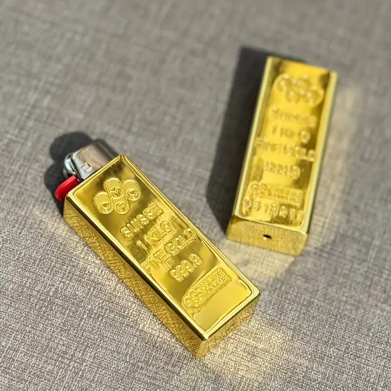 Swiss Golden Bar Design Lighter Case - Image 5