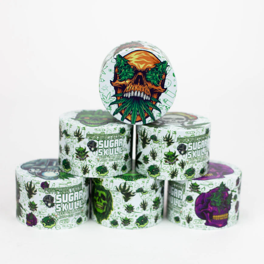 2.5" Metal 4 Piece Grinder with New Sugar Skull Design - Image 3