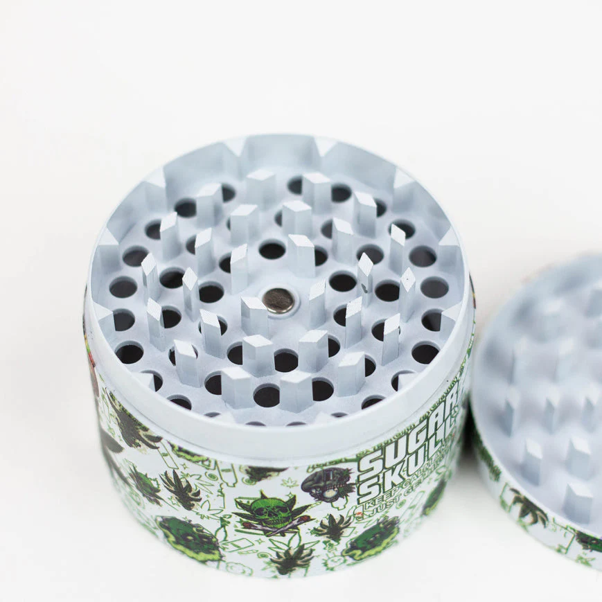 2.5" Metal 4 Piece Grinder with New Sugar Skull Design - Image 4