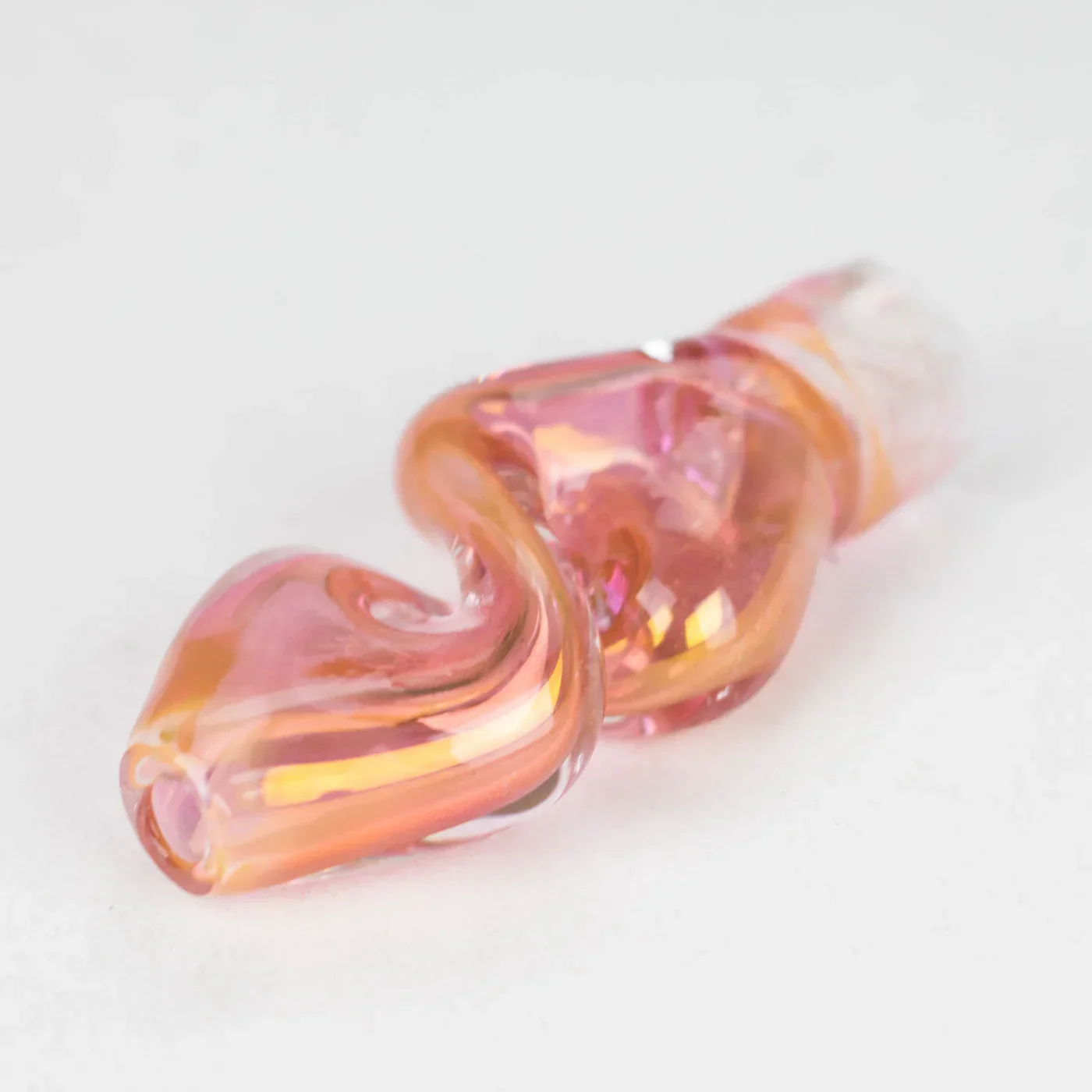 2.5" Pink Gold Fumed Glass Twist Pipe - Image 2
