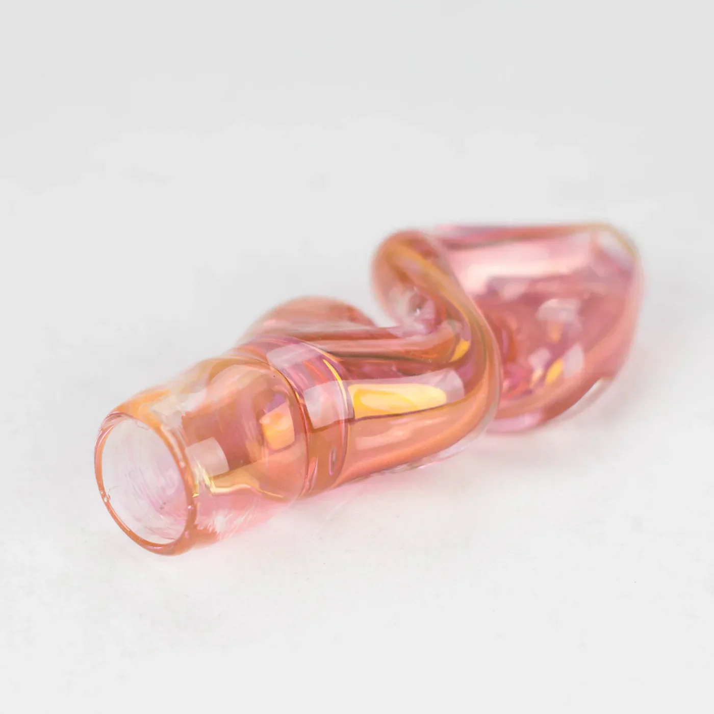 2.5" Pink Gold Fumed Glass Twist Pipe - Image 3