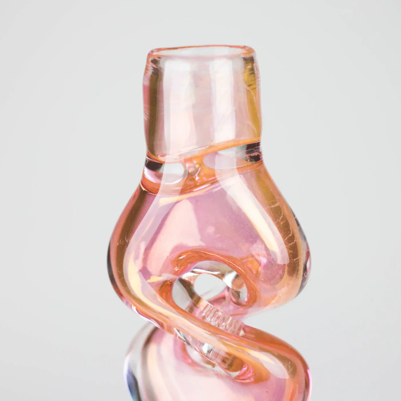 2.5" Pink Gold Fumed Glass Twist Pipe - Image 4