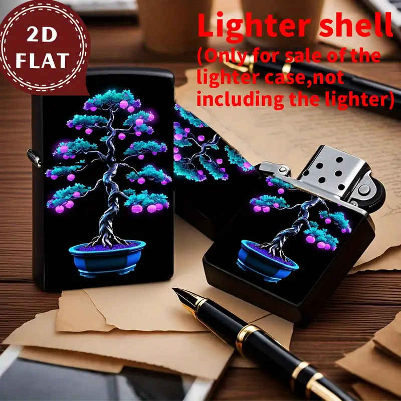 2D Flat Bonsai Pattern Design Retro Fashion Lighter Shell - Image 3