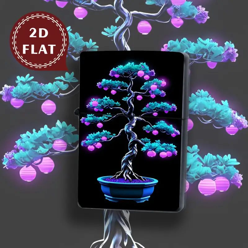 2D Flat Bonsai Pattern Design Retro Fashion Lighter Shell - Image 4