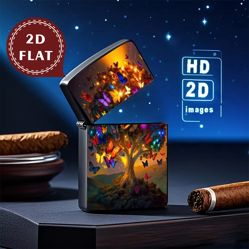 2D Butterfly Tree with Glowing Lights Lighter Shell - Image 2