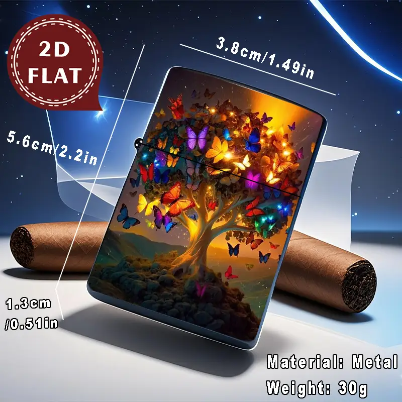 2D Butterfly Tree with Glowing Lights Lighter Shell - Image 3