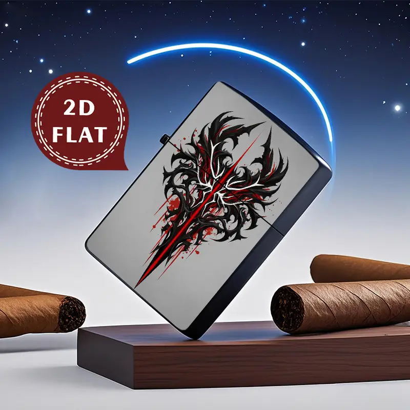 2D Flat Gothic Dragon Design Retro Fashion Lighter Shell - Image 3