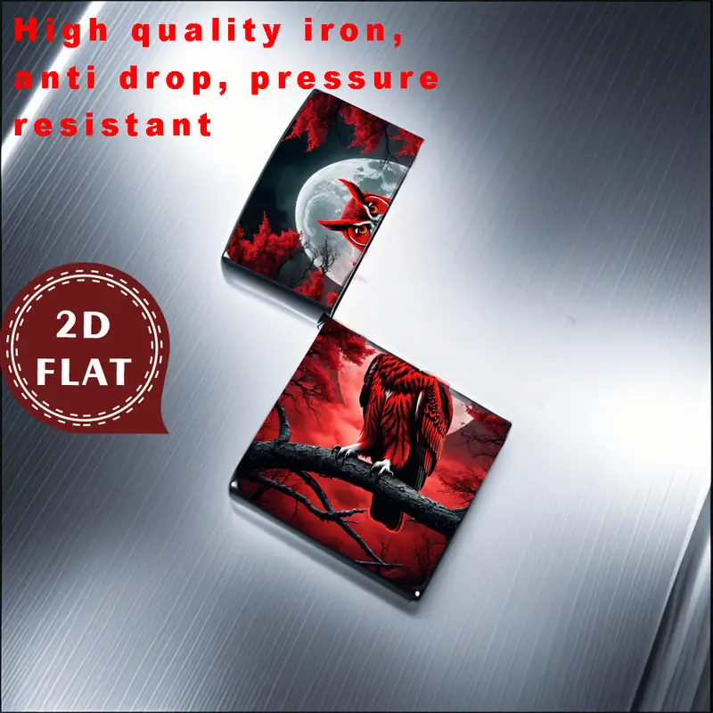 2D Flat Retro Fashion Red Owl & Moon Lighter Shell - Image 2