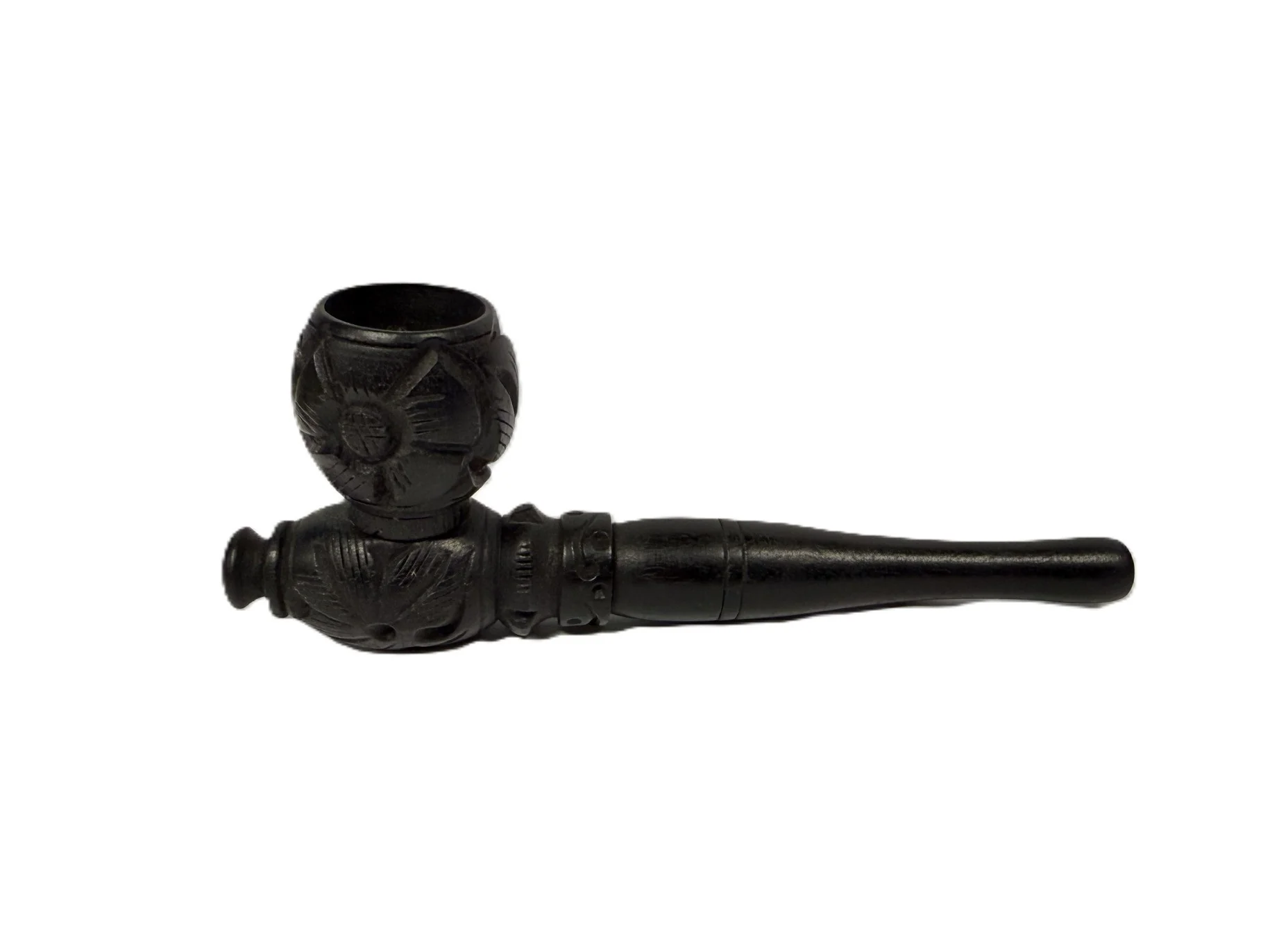 4" Carved Wood Tobacco Pipe