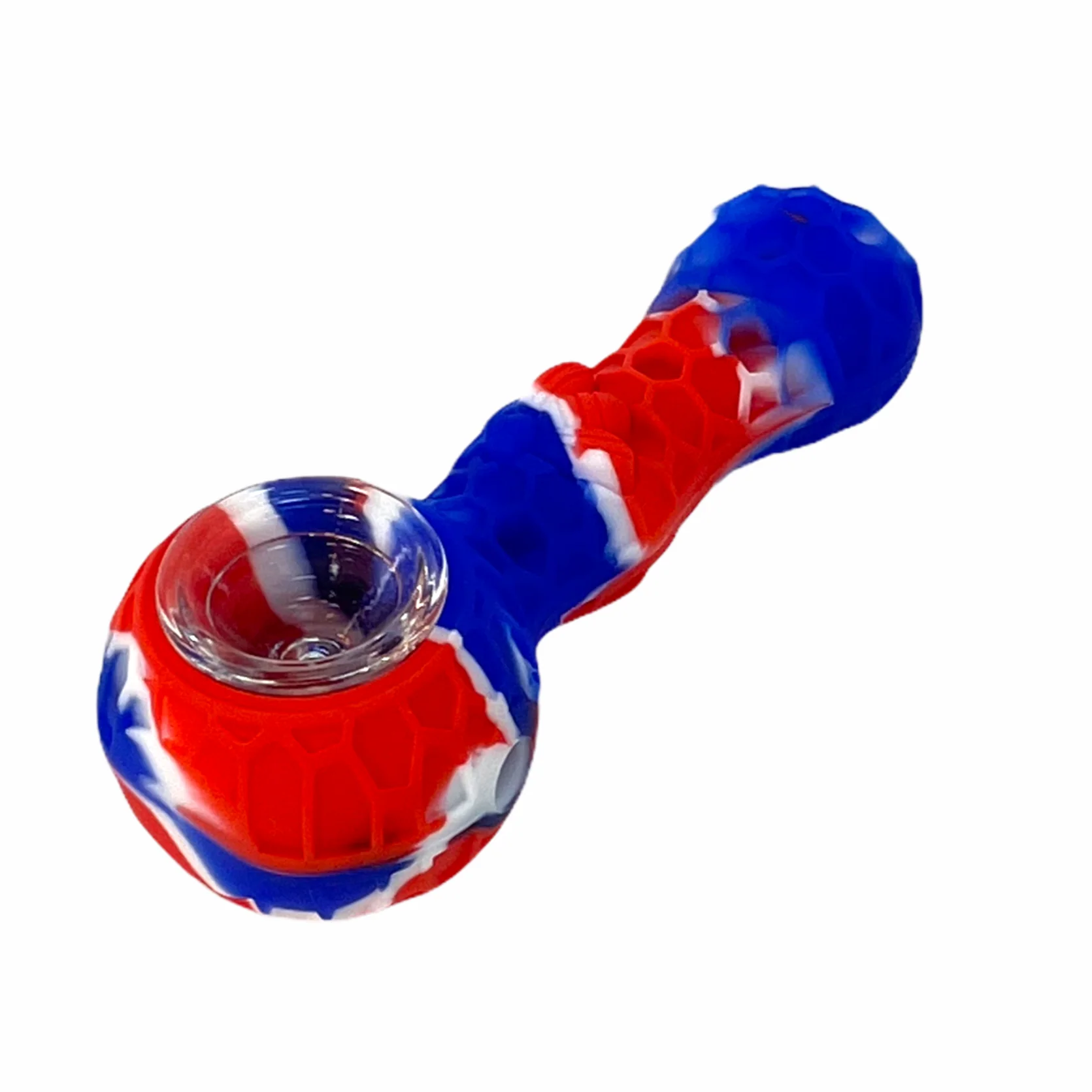 Honey Bee 4" Silicone Hand Pipe with Glass Bowl and Tool - Image 3