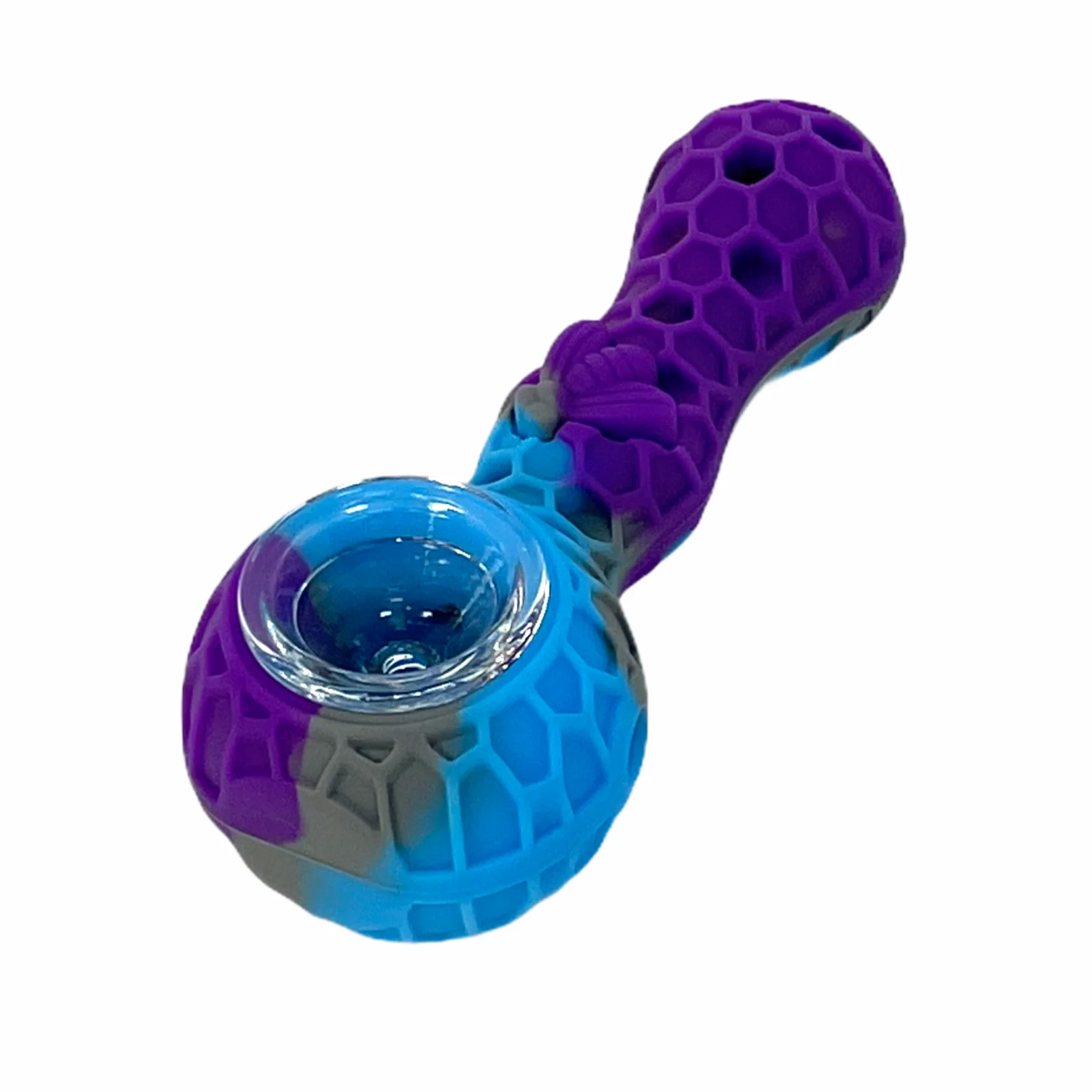 Honey Bee 4" Silicone Hand Pipe with Glass Bowl and Tool - Image 9