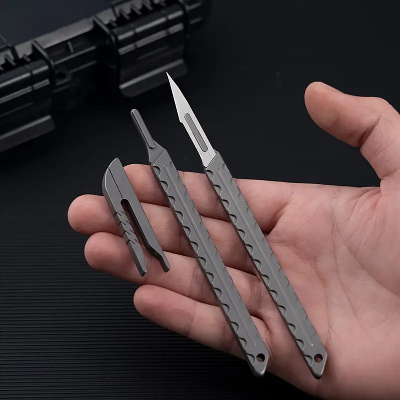 Titanium Alloy Carving Knife Handle w/ 10 Carbon Steel Blades - Image 4