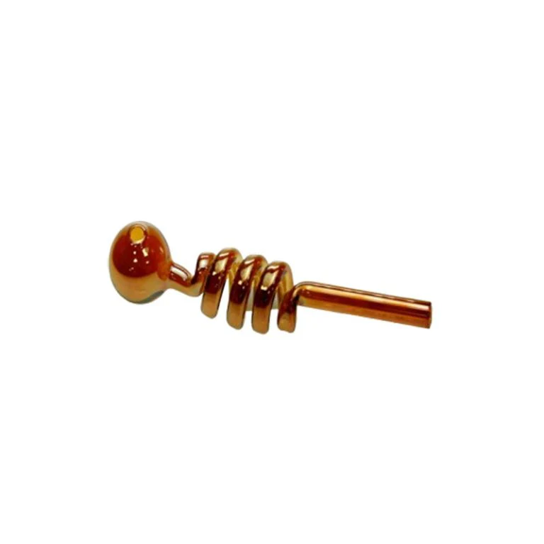 6″ Electroplated Scrawl Glass Bubble Pipe - Image 5