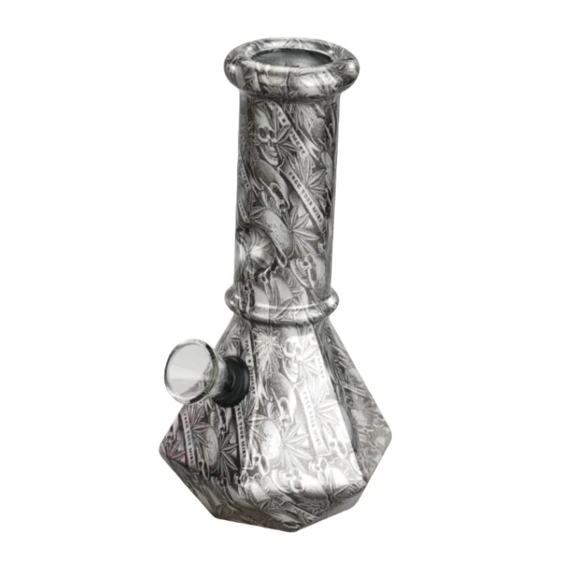 6” Skull Emblem Prism Hex Bong Series