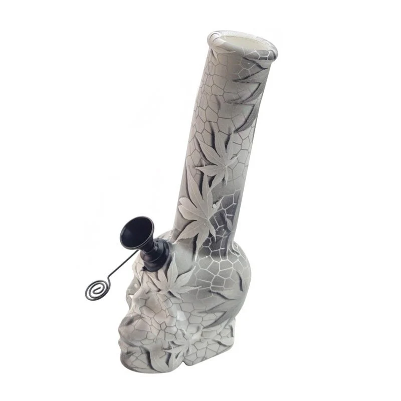 7″ Skull Design Glass Bong W/ Pullout Slide