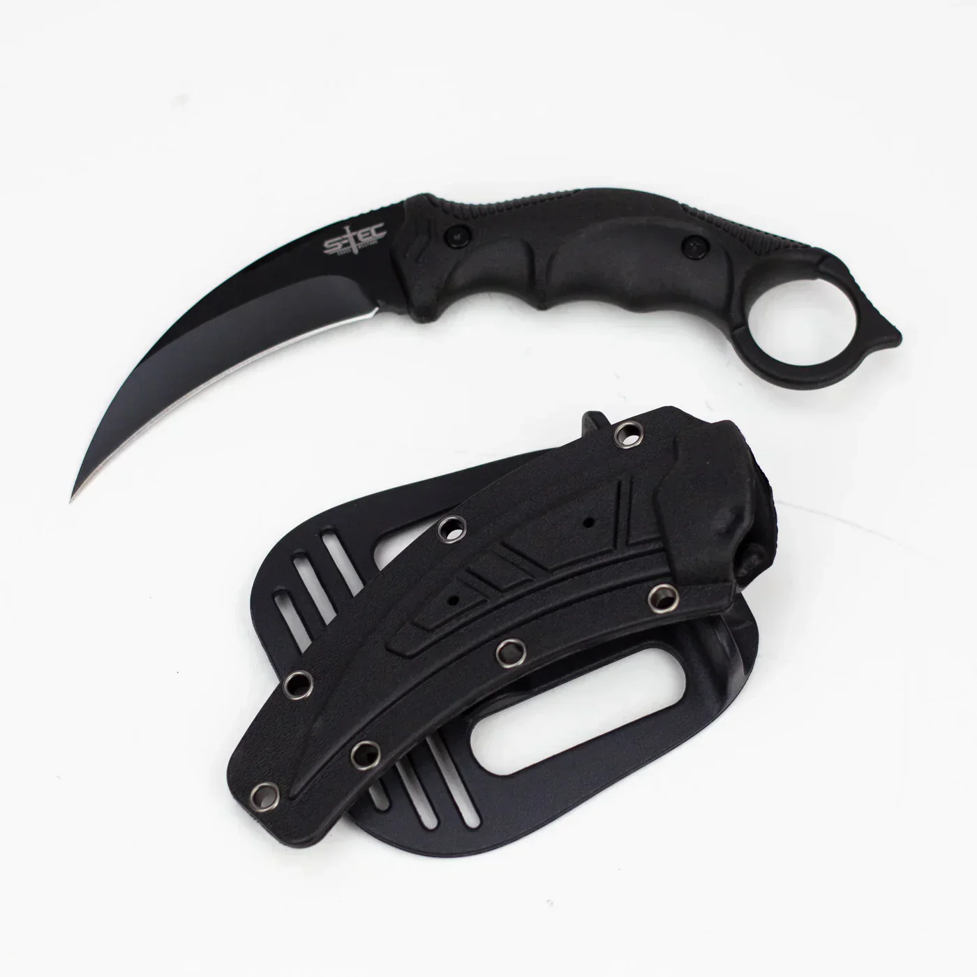 S-TEC - 8" Black Boot Skinner Knife w/ Sheath - Image 2