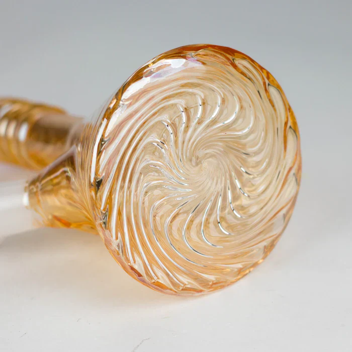 8" Shiny 6-Rings Beaker Bong w/ Handle Slide - Image 2