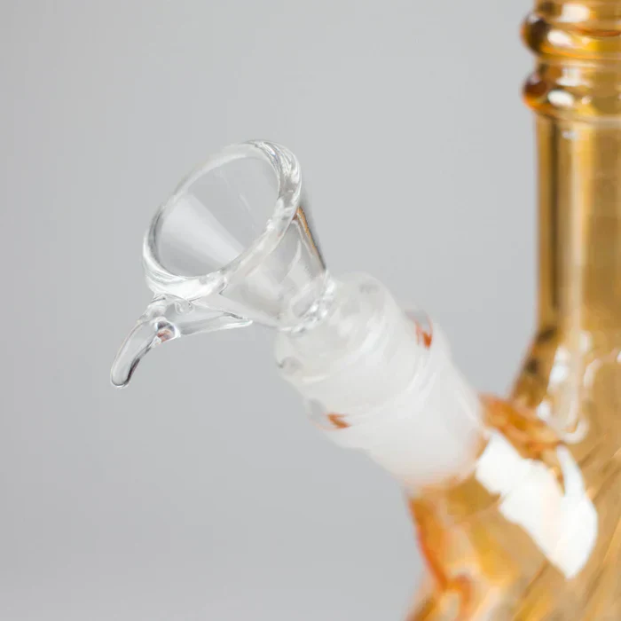 8" Shiny 6-Rings Beaker Bong w/ Handle Slide - Image 5