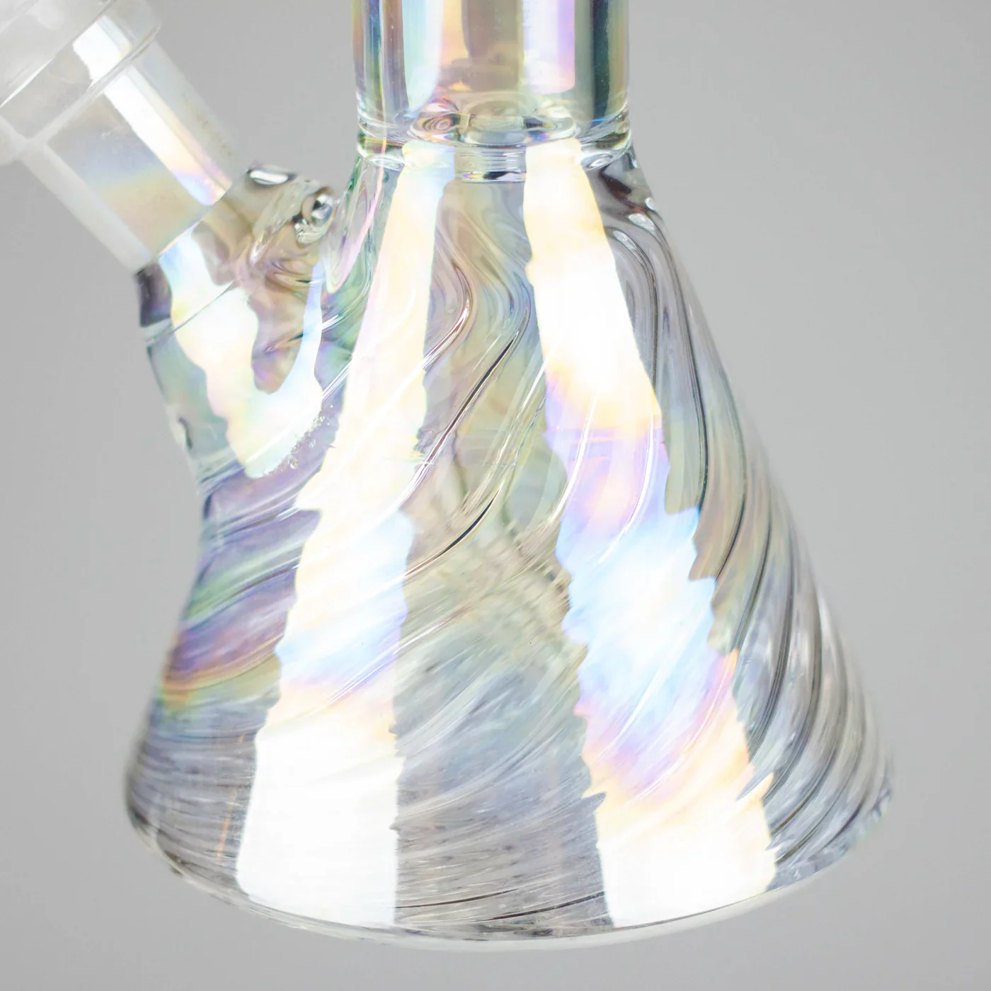 8" Shiny 6-Rings Beaker Bong w/ Handle Slide - Image 9