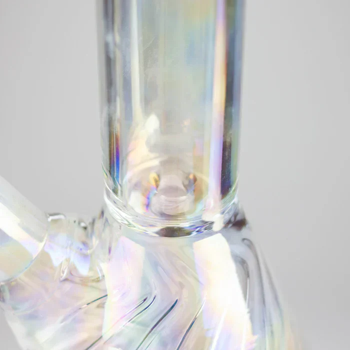 8" Shiny Beaker Bong w/ Ribbed Base - Image 6