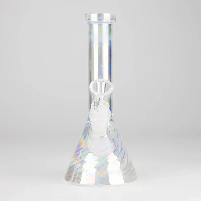8" Shiny Beaker Bong w/ Ribbed Base - Image 7