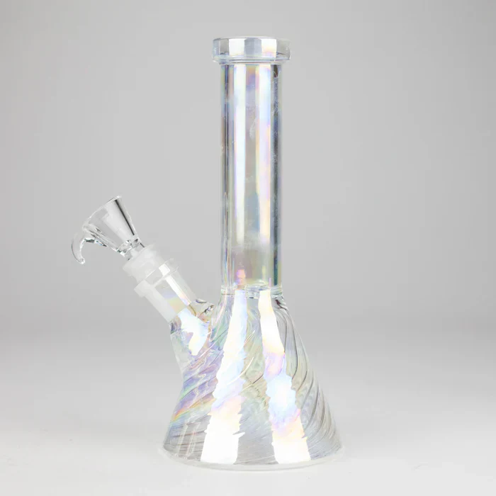 8" Shiny Beaker Bong w/ Ribbed Base - Image 8