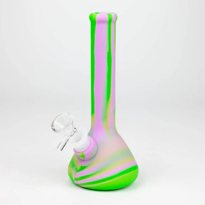 8" Tri-Colour Silicone Beaker Bong - Image 2