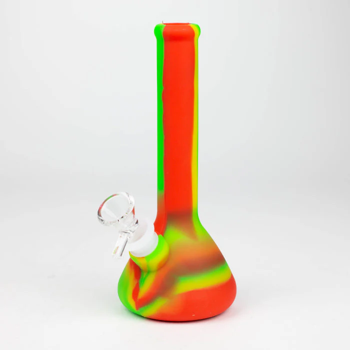 8" Tri-Colour Silicone Beaker Bong - Image 3