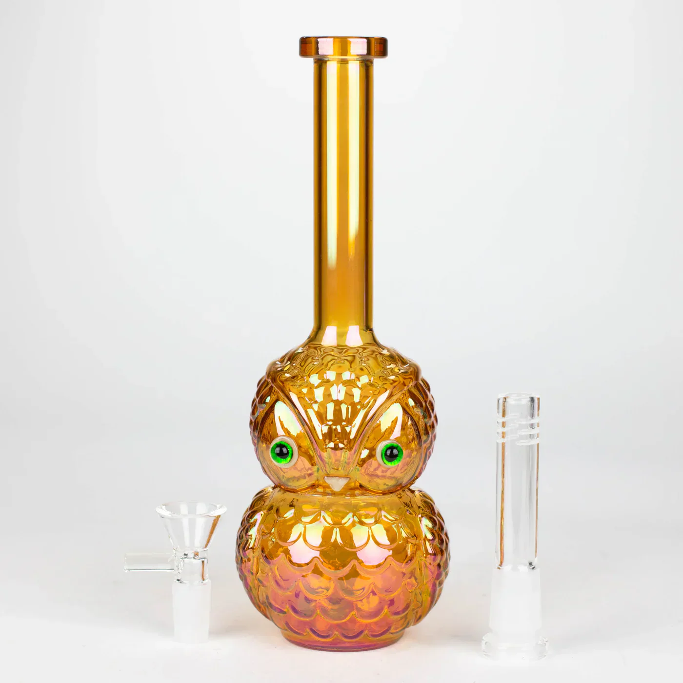 9" Owl Electroplate Glass Bong - Image 8