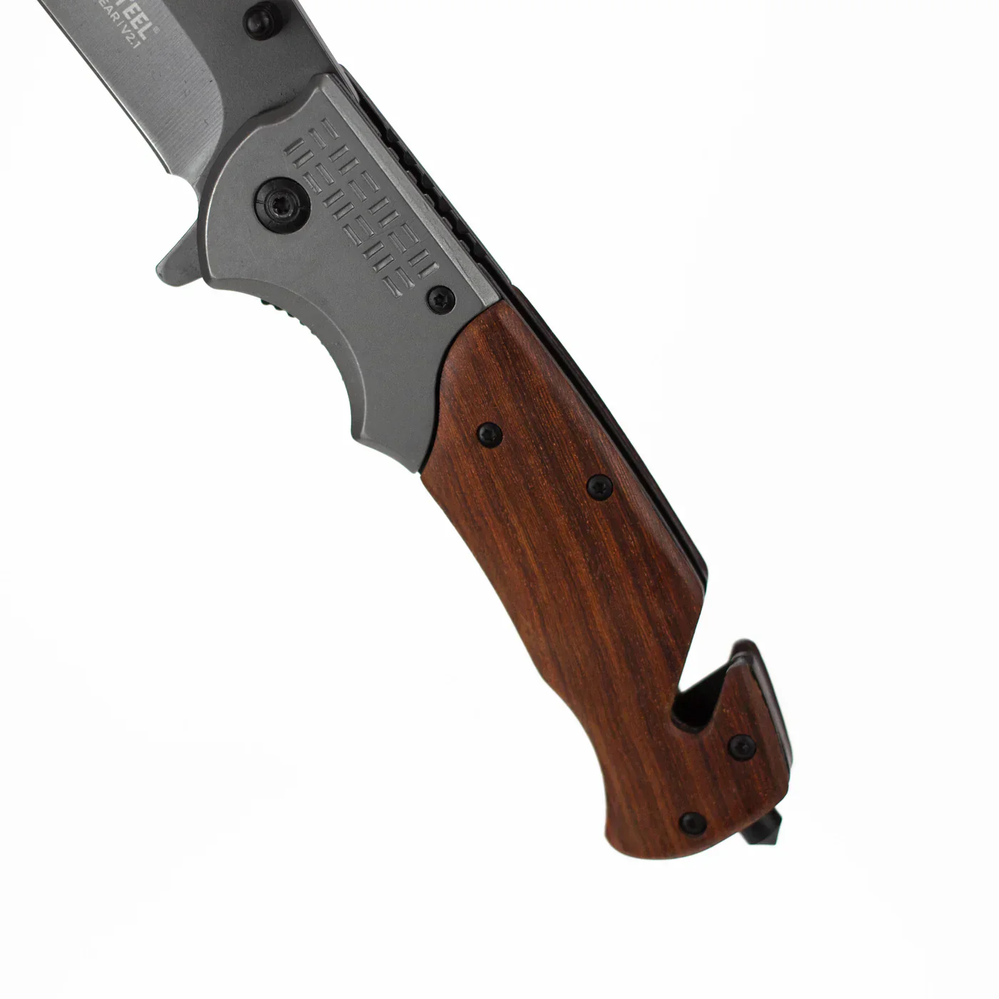 ALPHASTEEL - 9" Folding Pocket Knife - Redwood - Image 3