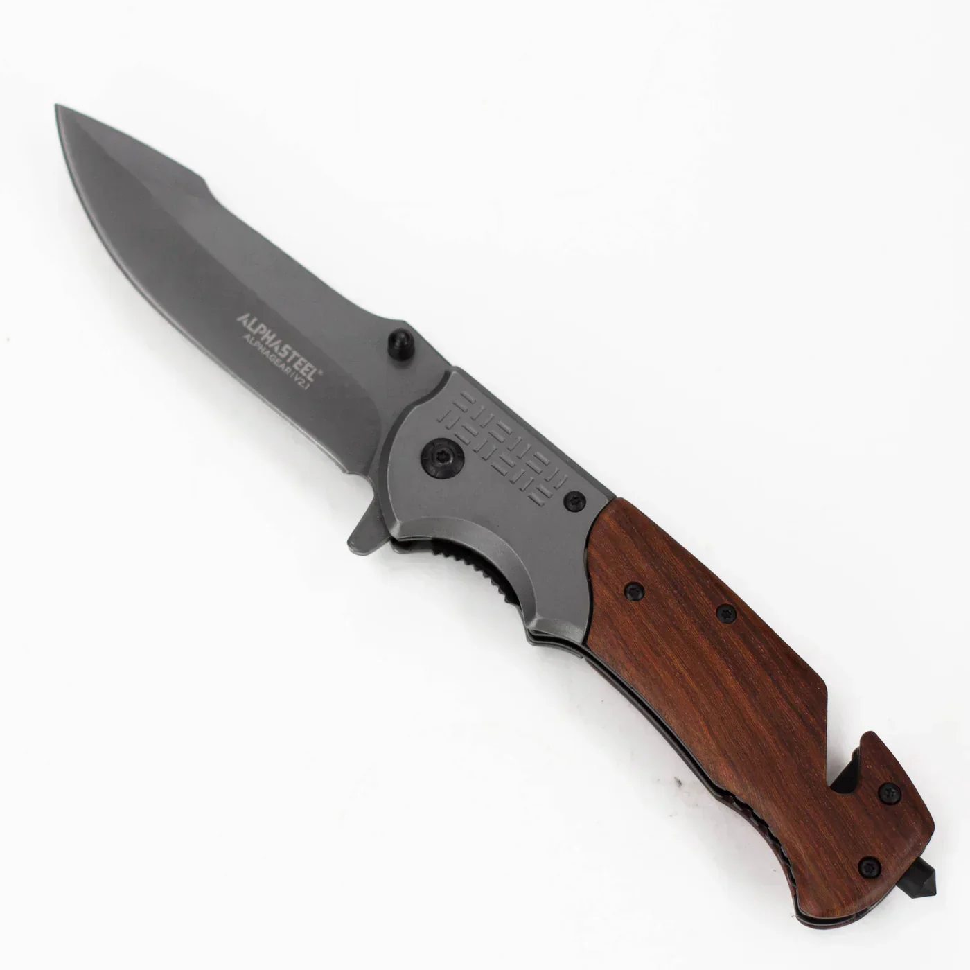 ALPHASTEEL - 9" Folding Pocket Knife - Redwood - Image 6