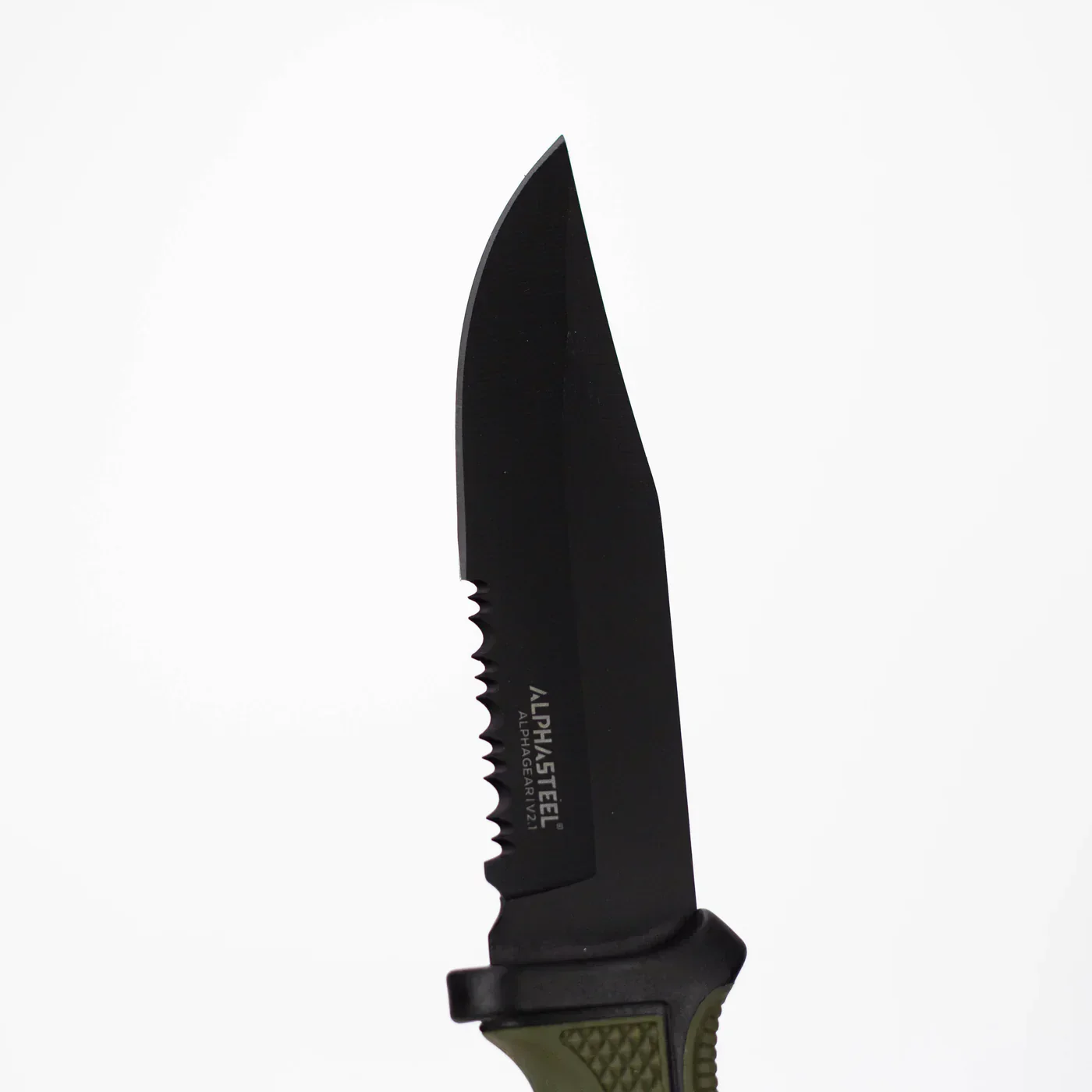 ALPHASTEEL - 9" Fixed Blade Serrated Knife w/ ABS Sheath - Image 2