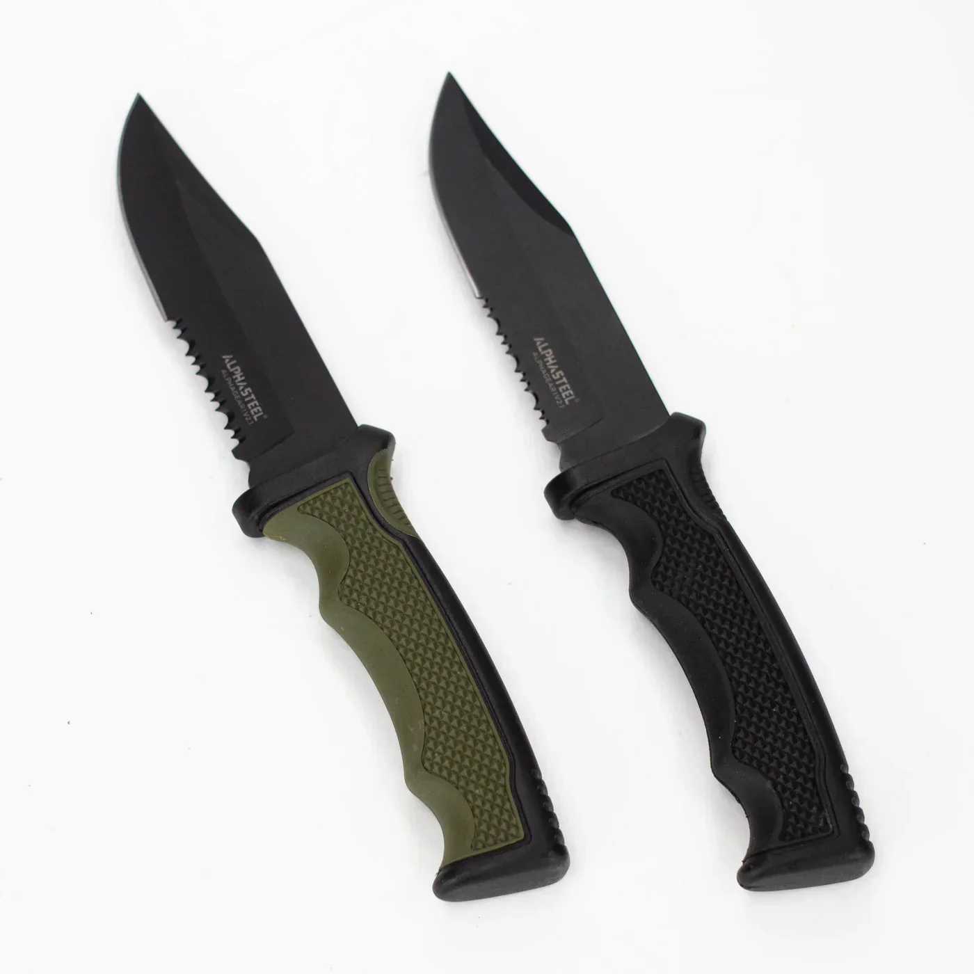 ALPHASTEEL - 9" Fixed Blade Serrated Knife w/ ABS Sheath - Image 3
